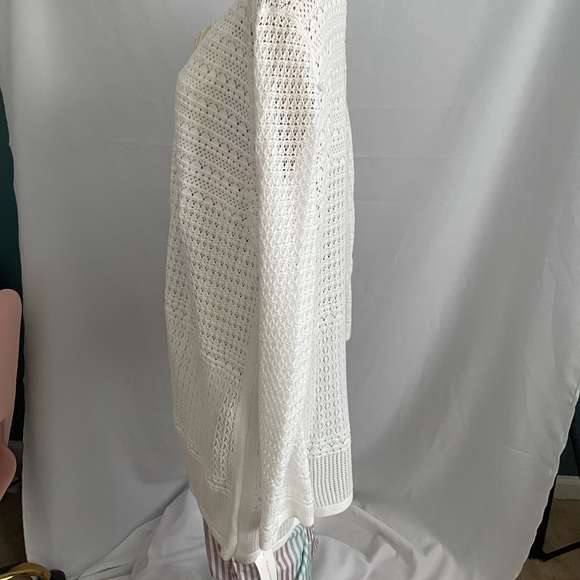 Pointelle-Knit Open-Front Cardigan, - Picture 6 of 7